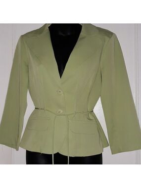 Lime green tabloid jacket size 8